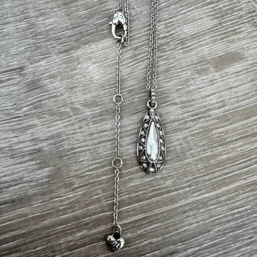 ✨💖BRIGHTON Retired Alice “Love” Reversible Teardrop Pendant Adjustable Necklace